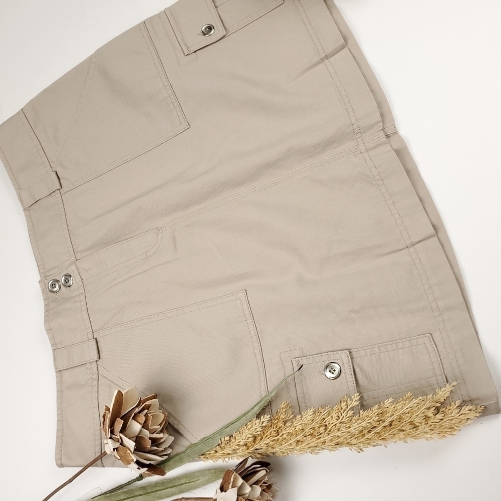 Rafaella Beige silver Button Pocketed Skirt Sz 16 - Picture 13 of 13